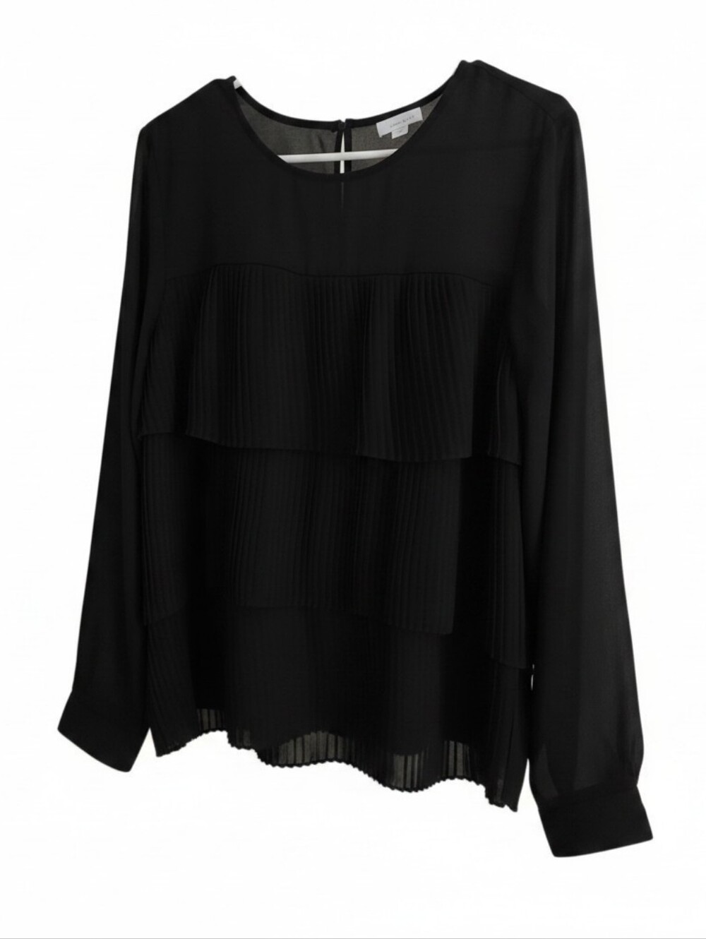 J. Jill Black Layered Pleated Blouse - Picture 3 of 5